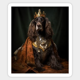 Gracious Black & Brown Basset Hound - Medieval Queen Sticker